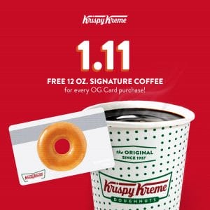 Krispy Kreme - 1.11 Deal: FREE Signature Coffee for Every OG Card Purchase