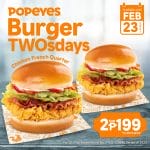 Popeyes - Burger TWOsdays: 2 for ₱199