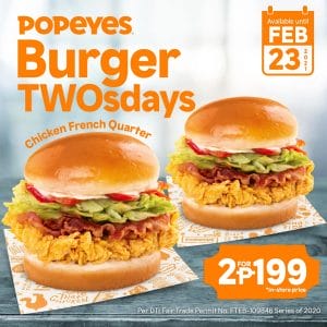 Popeyes Burger Twosdays Jan21