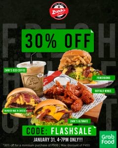 Zark's Burgers - Flash Sale: Get 30% Off on Orders via GrabFood