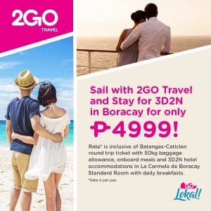 2GO Travel - Sail and Stay Package for ₱4,999 per Person