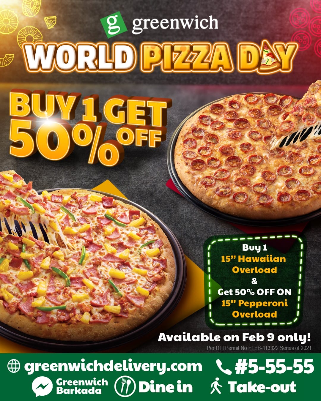 Domino's Pizza World Pizza Day FREE Pizza Upsize Promo Deals Pinoy