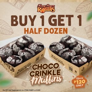 Kenny Rogers - Buy 1 Get 1 Half Dozen Choco Crinkle Muffins