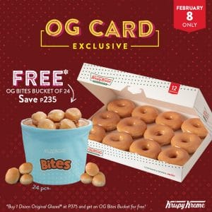 Krispy Kreme - OG Card Exclusive: FREE OG Bites Bucket 24 for Every Dozen of Original Glazed Doughnuts