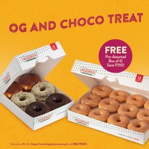Krispy Kreme - FREE Pre-Assorted Box of 6 for Order of Dozen or Double Dozen OG