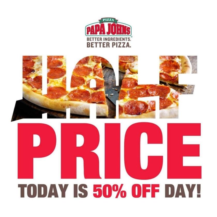Papa John's Pizza Get 50 Off on Premium FamilySized