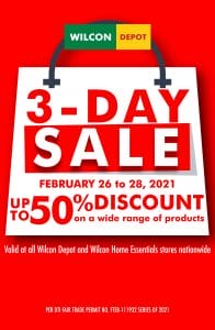 Wilcon Depot - 3-Day Sale: Up to 50% Discount