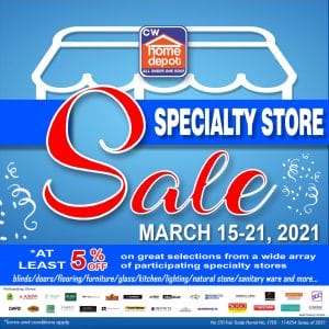 CW Home Depot - Specialty Store Sale