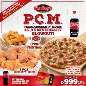Shakey's - Get the PCM Anniversary Blowout Bundle for ₱999 (Save ₱833)
