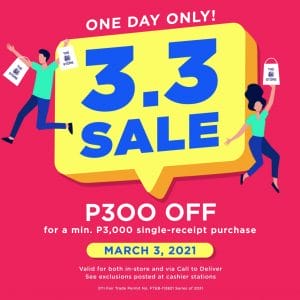 The SM Store - 3.3 Deal: Get ₱300 Off