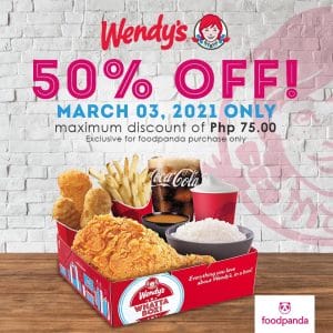 Wendy's - 3.3 Deal: Get 50% Off via Foodpanda