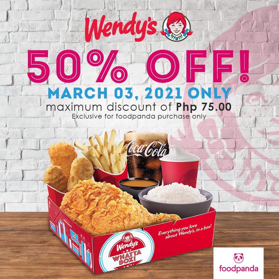 Wendy's 3.3 Deal Get 50 Off via Foodpanda Deals Pinoy