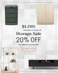 BLIMS - Storage Sale Extended: Get 20% Off All Cabinets and Storage