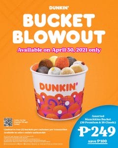 Dunkin Donuts - Bucket Blowout + FREE Delivery Promo