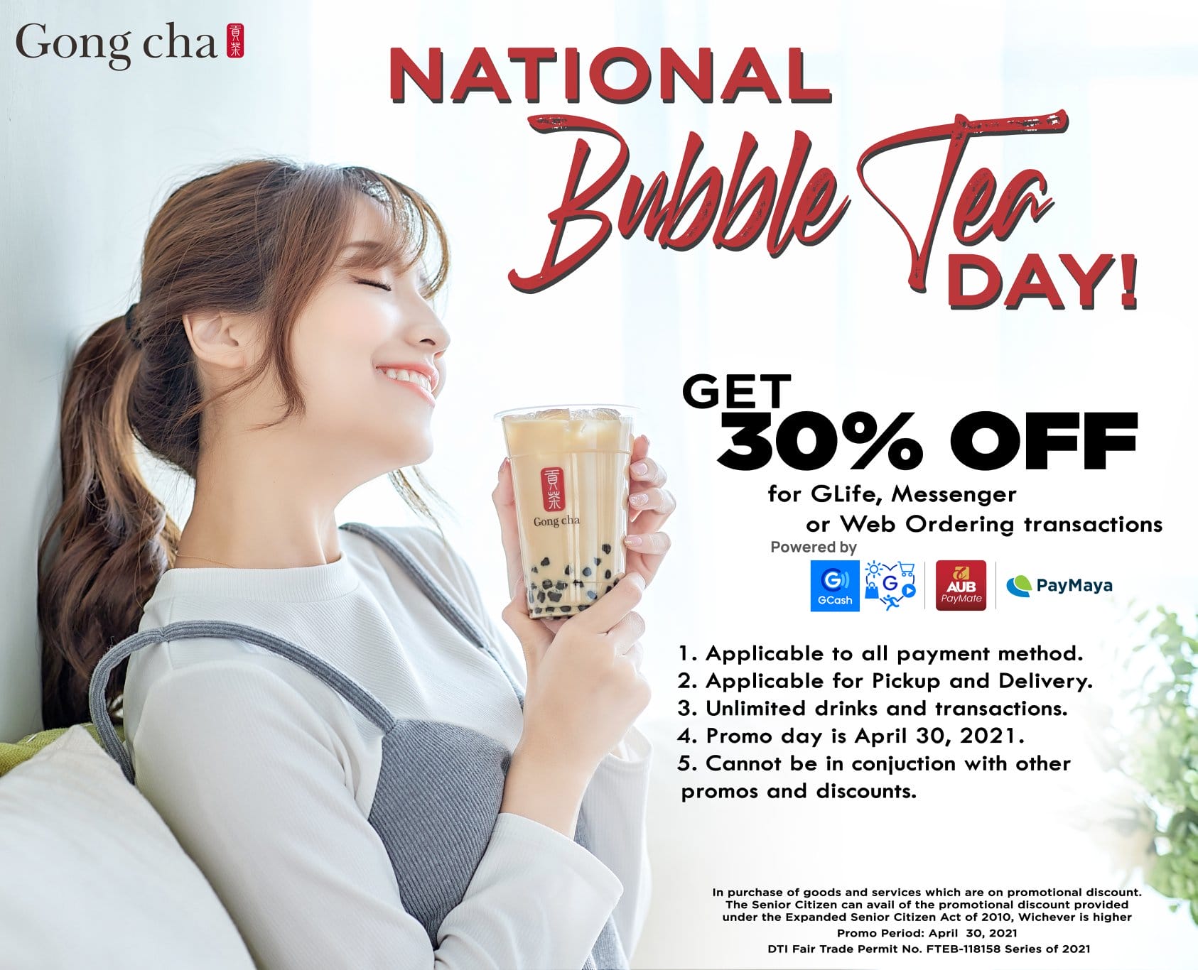Gong cha National Bubble Tea Day Promo Get 30 Off Deals Pinoy