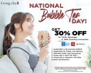 Gong cha - National Bubble Tea Day Promo: Get 30% Off