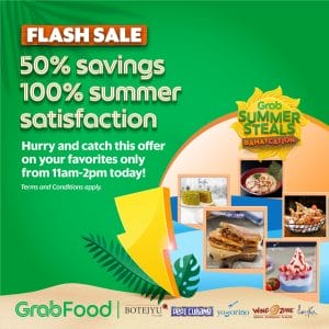 GrabFood - April 26 Summer Steals Bahaycation Flash Sale: Get 50% Off