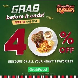 Kenny Rogers Roasters - Get 40% Off on Orders via GrabFood