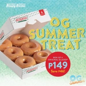 Krispy Kreme - OG Summer Treat: Box of 6 Original Glazed for ₱149 (Save ₱46)