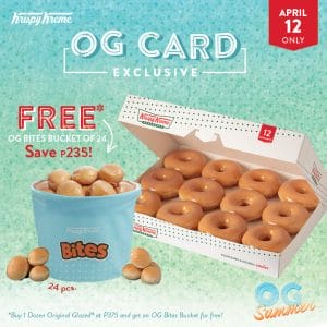 Krispy Kreme - OG Card Exclusive: FREE OG Bites Bucket of 24 for Every Dozen Original Glazed