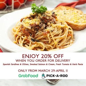 Mary Grace Cafe - Get 20% Off on Your Pasta Orders via GrabFood and Pick-A-Roo