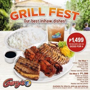 Gerry's Grill - Grill Fest: Inihaw Dishes for As Low As ₱1399