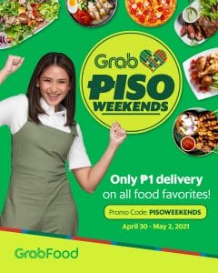 GrabFood - Piso Weekends: Only ₱1 Delivery on Orders
