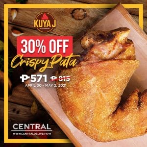 Kuya J Restaurant - Get 30% Off Crispy Pata on Orders via Central Delivery