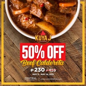 Kuya J Restaurant - Get 50% Off Beef Caldereta on Orders via Central Delivery 