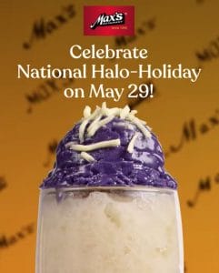 Max's Restaurant - National Halo-Holiday Promo: Get FREE Pinoy Cooler