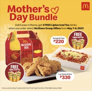 McDonald's - Mother's Day Bundle: Get FREE Lipton Iced Tea With Select McShare Group Offers