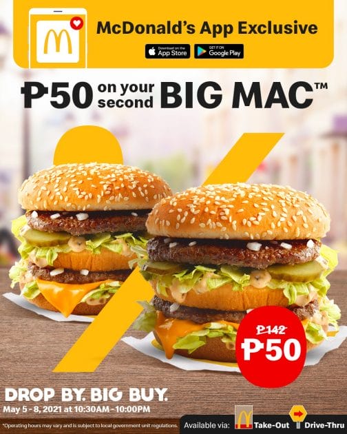 McDonald's App Exclusive ₱50 on Your Second Big Mac Deals Pinoy