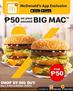 McDonald's - App Exclusive: ₱50 on Your Second Big Mac