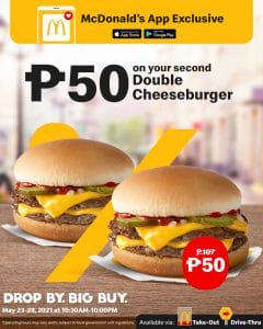 McDonald's - App Exclusive: Get 2nd Double Cheeseburger for P50