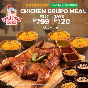 Peri-Peri Charcoal Chicken - Chicken Grupo Meal for P799 via GrabFood