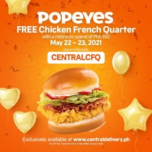 Popeyes - Get FREE Chicken French Quarter via Central Delivery 