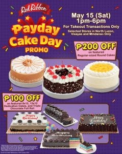 Red Ribbon - Payday Cake Day Promo: Get Up to P200 Off