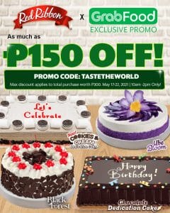 Red Ribbon - Get As Much As P150 Off via GrabFood