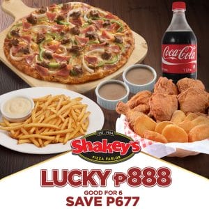 Shakey's - Lucky ₱888 Promo (Save ₱677)