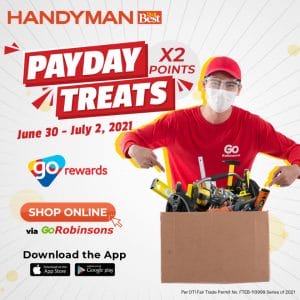 Handyman - Payday Treats: Earn Double Go Rewards Points via GoRobinsons