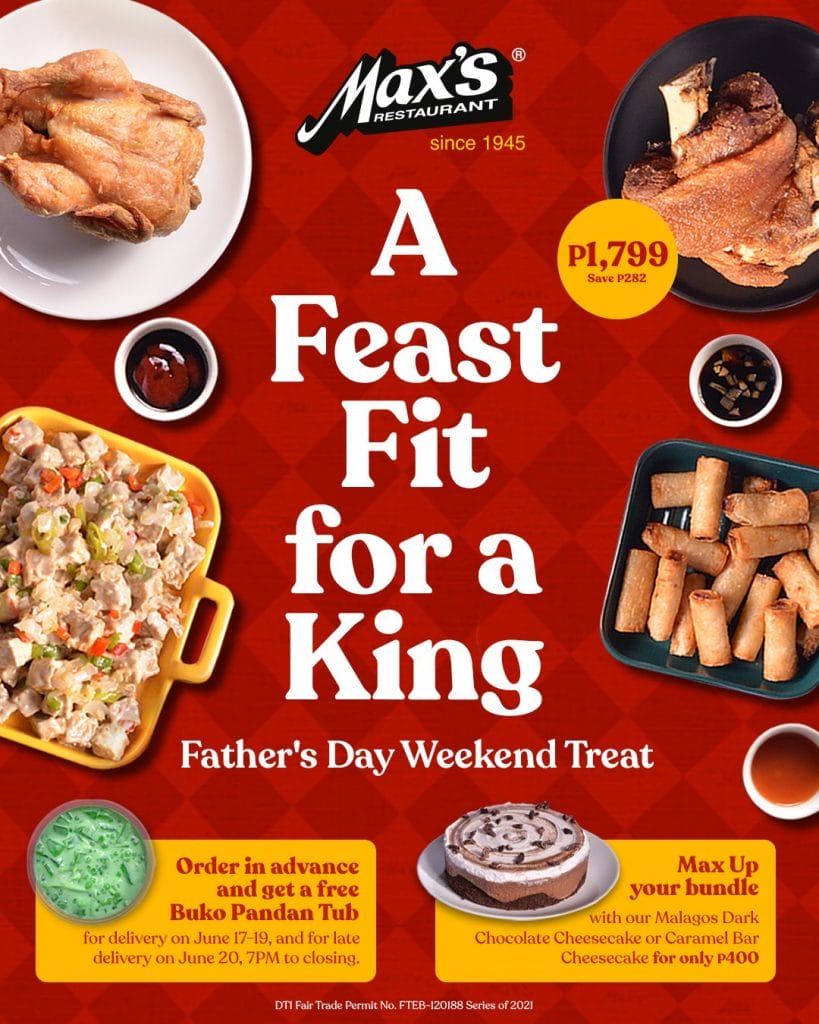 Max’s Restaurant Father’s Day Bundle for P1799 Deals Pinoy