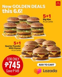 McDonald's - 6.6 Deal: 5+1 Burger Bundle Deal for P745 (Save P149) via Lazada