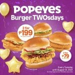 Popeyes - Burger TWOsdays Promo