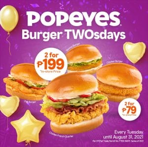 Popeyes - Burger TWOsdays Promo