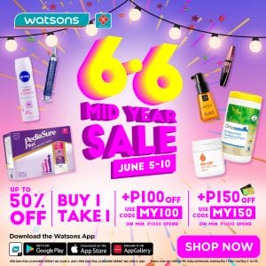 Watsons - 6.6 Deal: Mid-Year Sale: Get Up to 50% Off 