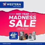 All the biggest brands in appliances under one roof with discounts UP TO 40% OFF! Check them out at the Western Appliances Mid-Year Madness SALE