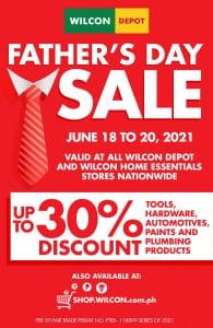 Wilcon Depot - Father's Day Sale: Get Up to 30% Discount