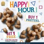 Auntie Anne's - Happy Hour: Buy 1 Get 1 Pretzel Promo
