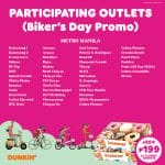 List of Participating Non-Mall Outlets for Dunkin's Biker's Day Promo