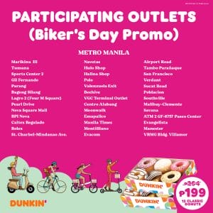 Dunkin Donuts Participating Outlets Jul21 1